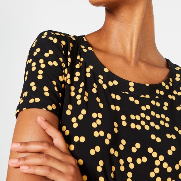 Anne Klein Women's Dot Print Crewneck Top - Picture 3 of 3